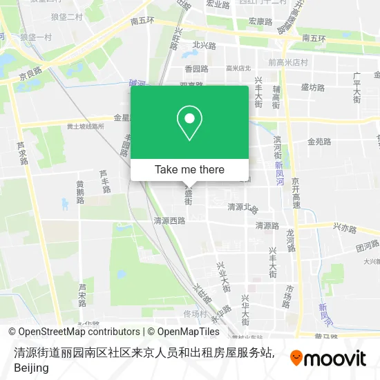 清源街道丽园南区社区来京人员和出租房屋服务站 map