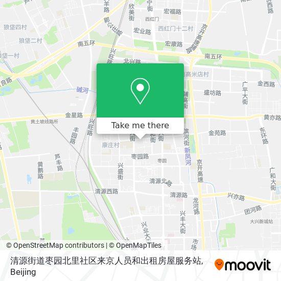 清源街道枣园北里社区来京人员和出租房屋服务站 map
