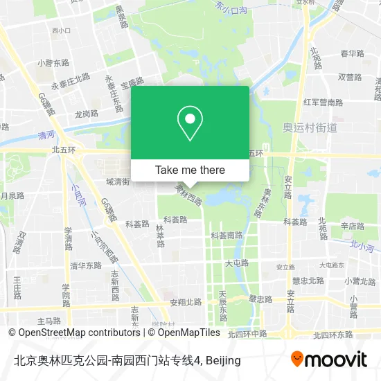 北京奥林匹克公园-南园西门站专线4 map
