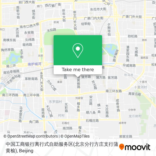 中国工商银行离行式自助服务区(北京分行方庄支行蒲黄榆) map