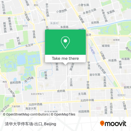 清华大学停车场-出口 map