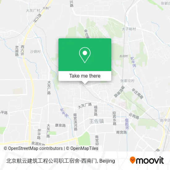北京航云建筑工程公司职工宿舍-西南门 map