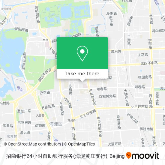 招商银行24小时自助银行服务(海淀黄庄支行) map