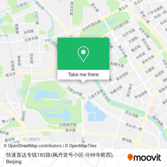 快速直达专线182路(枫丹壹号小区-分钟寺桥西) map