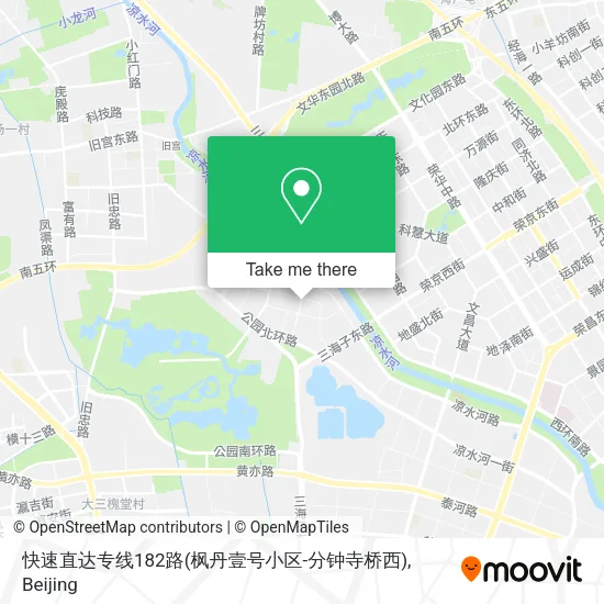 快速直达专线182路(枫丹壹号小区-分钟寺桥西) map