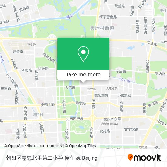 朝阳区慧忠北里第二小学-停车场 map