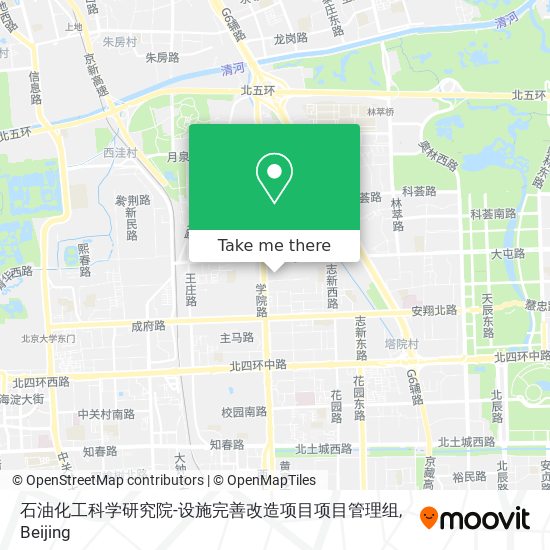 石油化工科学研究院-设施完善改造项目项目管理组 map