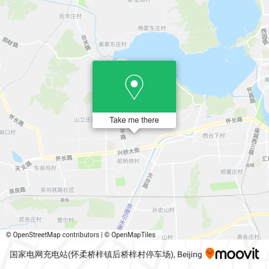 国家电网充电站(怀柔桥梓镇后桥梓村停车场) map
