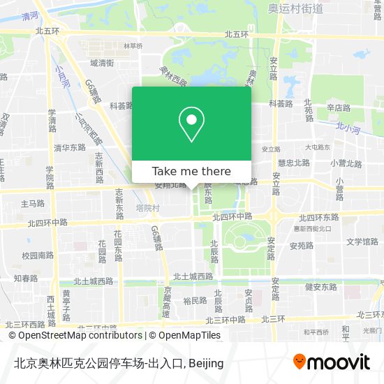 北京奥林匹克公园停车场-出入口 map