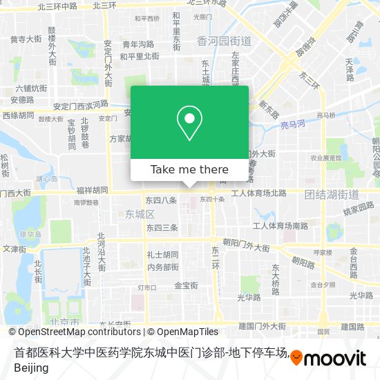 首都医科大学中医药学院东城中医门诊部-地下停车场 map