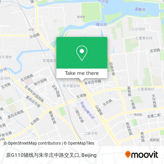原G110辅线与朱辛庄中路交叉口 map