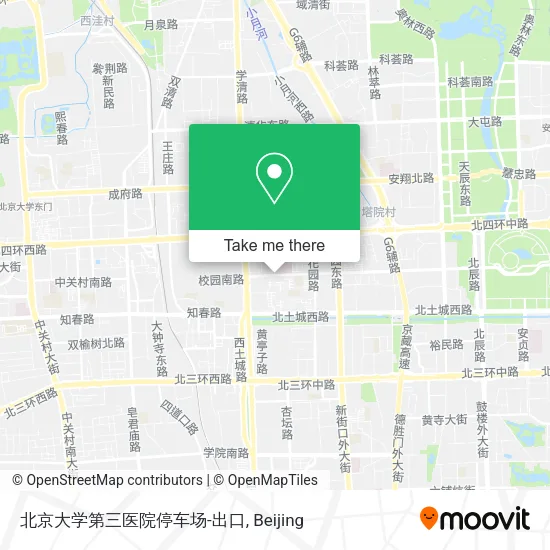 北京大学第三医院停车场-出口 map
