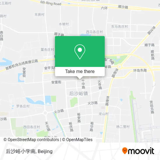 后沙峪小学南 map