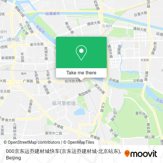 000京东运乔建材城快车(京东运乔建材城-北京站东) map