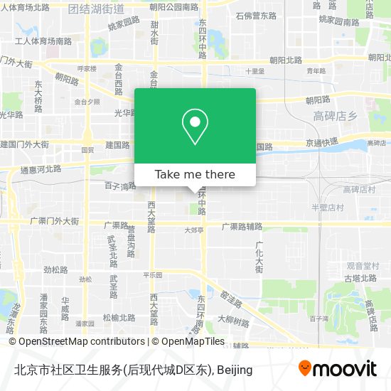 北京市社区卫生服务(后现代城D区东) map