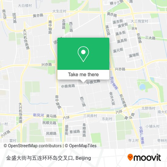 金盛大街与五连环环岛交叉口 map