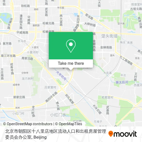 北京市朝阳区十八里店地区流动人口和出租房屋管理委员会办公室 map