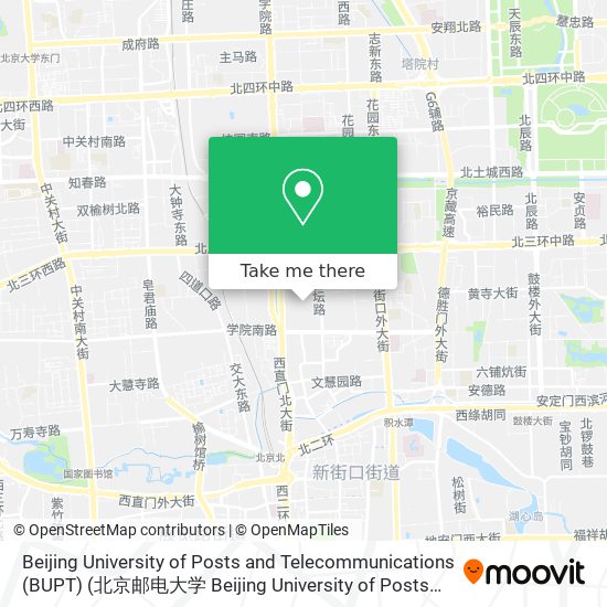 Beijing University of Posts and Telecommunications (BUPT) (北京邮电大学 Beijing University of Posts and T map