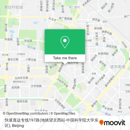 快速直达专线197路(地铁望京西站-中国科学院大学东区) map