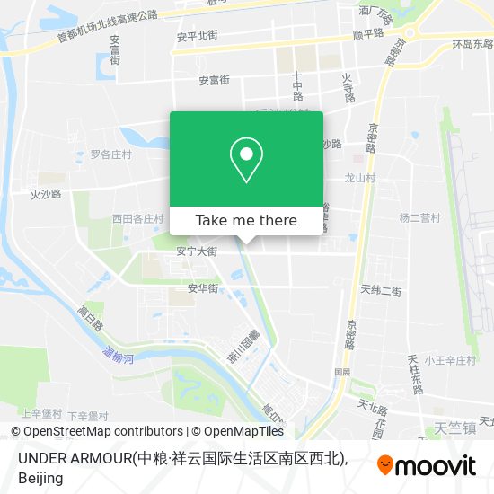 UNDER ARMOUR(中粮·祥云国际生活区南区西北) map