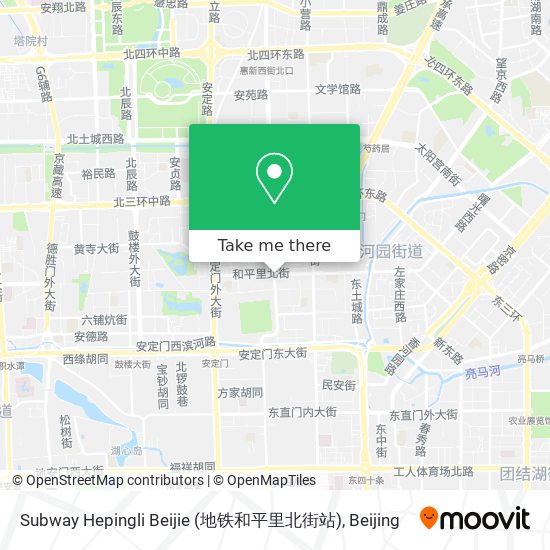 Subway Hepingli Beijie (地铁和平里北街站) map