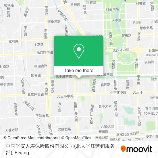 中国平安人寿保险股份有限公司(北太平庄营销服务部) map