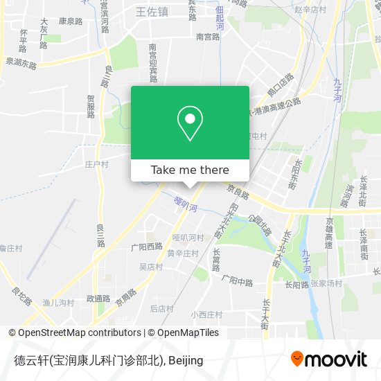 How To Get To 德云轩 宝润康儿科门诊部北 In 长阳镇by Bus Or Metro