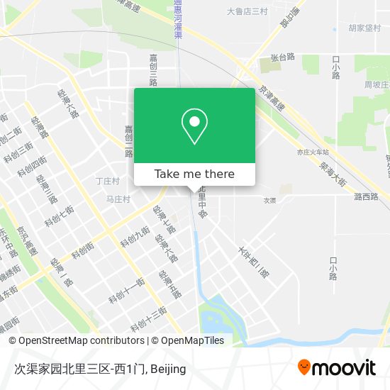 次渠家园北里三区-西1门 map