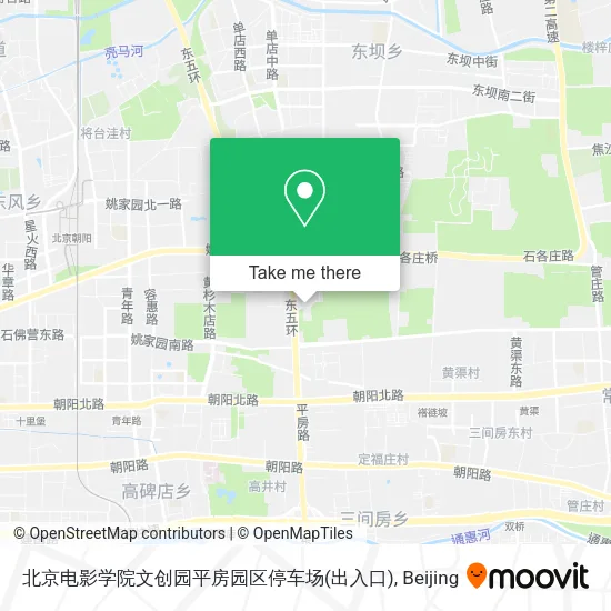 北京电影学院文创园平房园区停车场(出入口) map