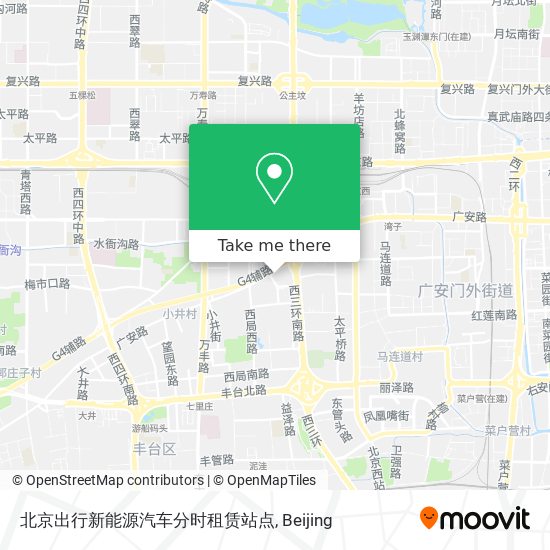 北京出行新能源汽车分时租赁站点 map