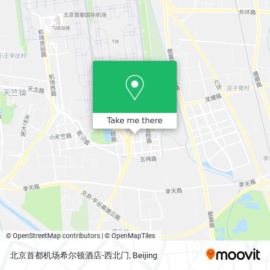 北京首都机场希尔顿酒店-西北门 map