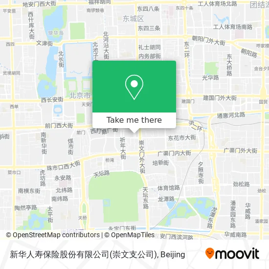 新华人寿保险股份有限公司(崇文支公司) map