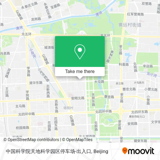 中国科学院天地科学园区停车场-出入口 map