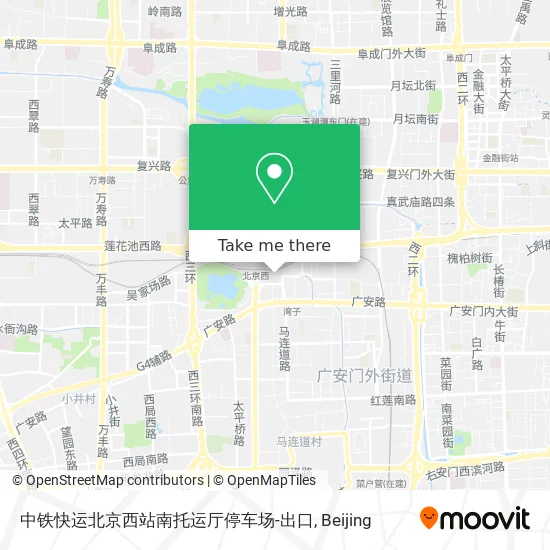 中铁快运北京西站南托运厅停车场-出口 map