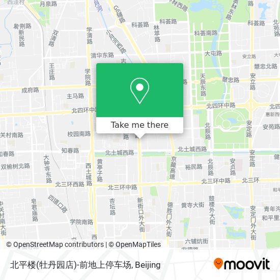 北平楼(牡丹园店)-前地上停车场 map