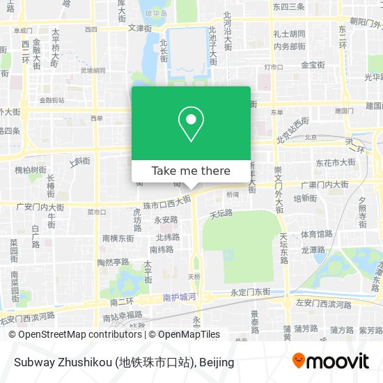 Subway Zhushikou (地铁珠市口站) map