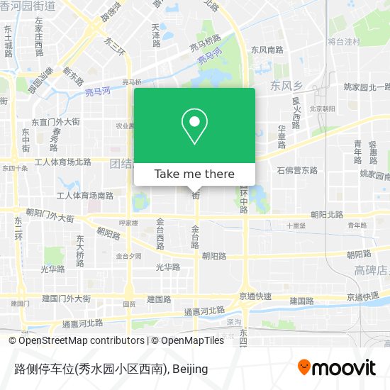 路侧停车位(秀水园小区西南) map