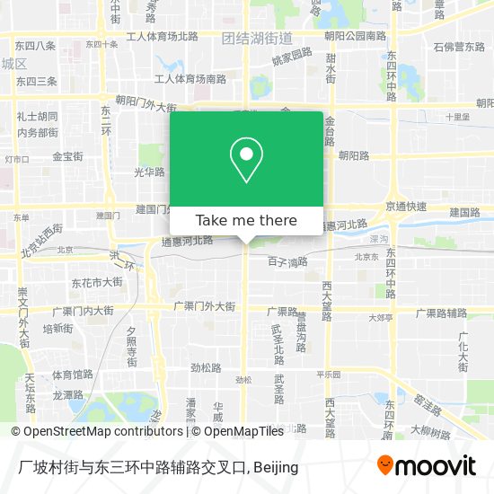 厂坡村街与东三环中路辅路交叉口 map