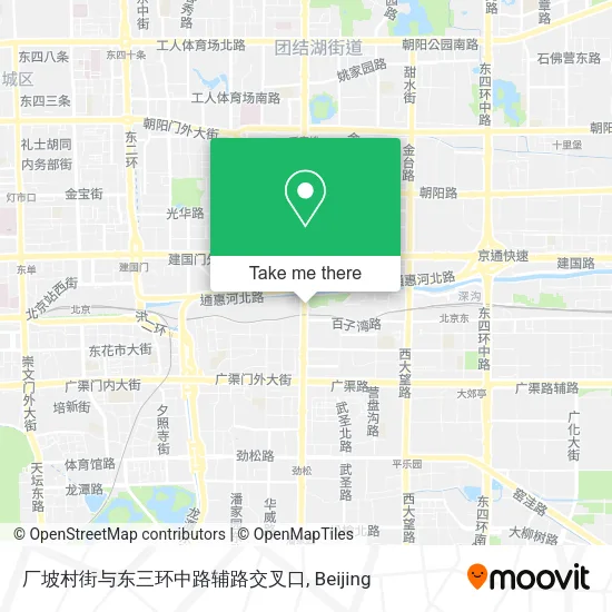 厂坡村街与东三环中路辅路交叉口 map