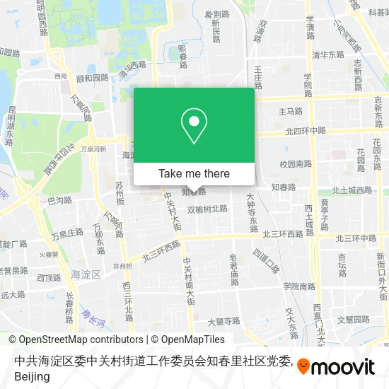 中共海淀区委中关村街道工作委员会知春里社区党委 map