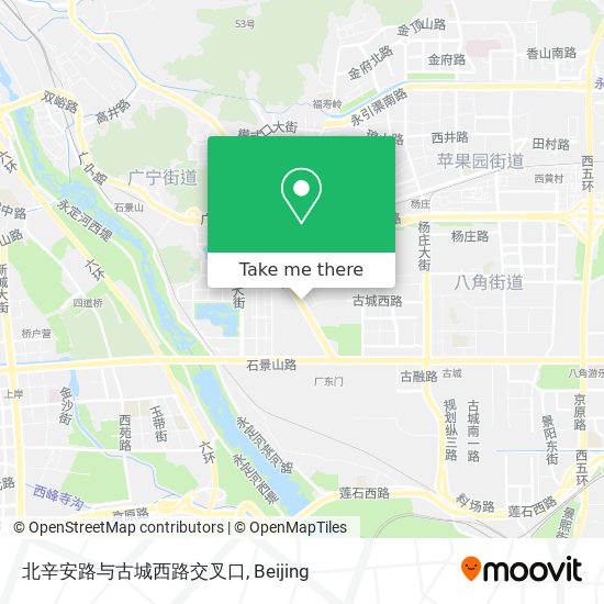 北辛安路与古城西路交叉口 map