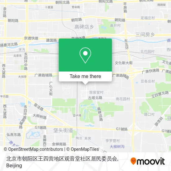 北京市朝阳区王四营地区观音堂社区居民委员会 map