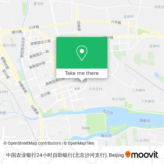 中国农业银行24小时自助银行(北京沙河支行) map