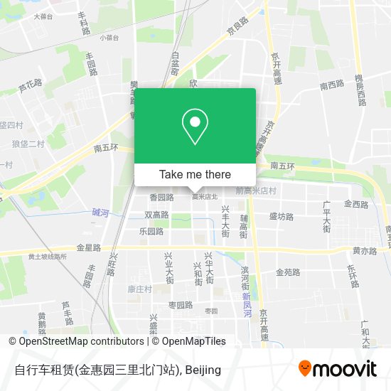 自行车租赁(金惠园三里北门站) map