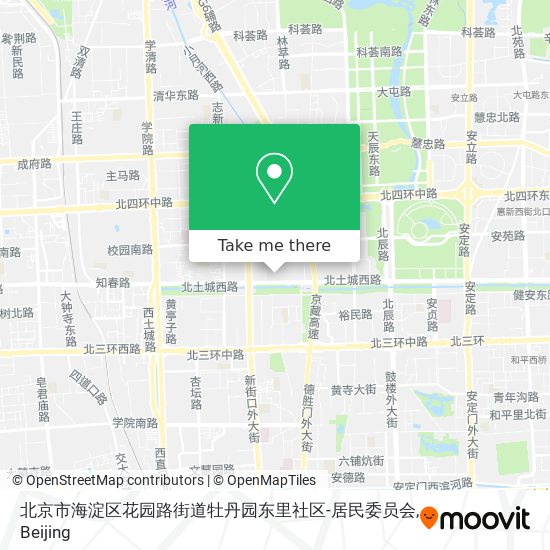 北京市海淀区花园路街道牡丹园东里社区-居民委员会 map