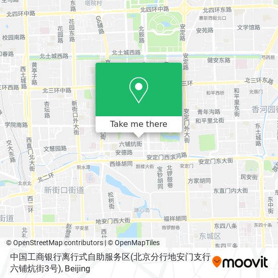 中国工商银行离行式自助服务区(北京分行地安门支行六铺炕街3号) map