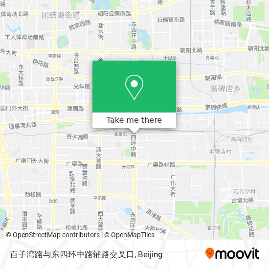 百子湾路与东四环中路辅路交叉口 map