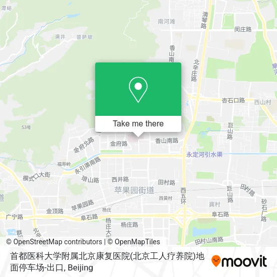 首都医科大学附属北京康复医院(北京工人疗养院)地面停车场-出口 map