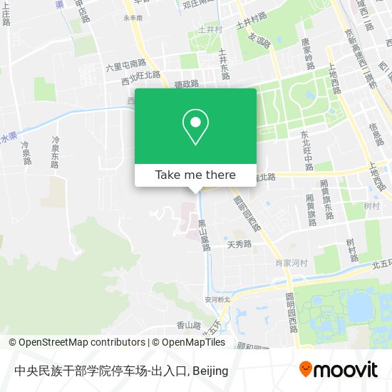 中央民族干部学院停车场-出入口 map