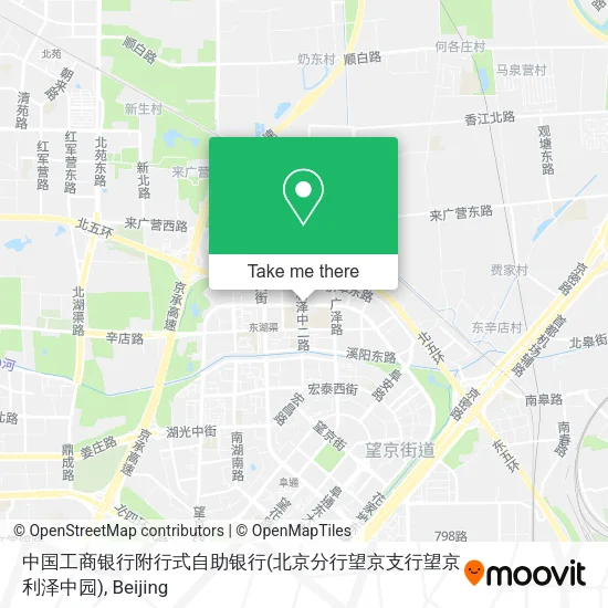 中国工商银行附行式自助银行(北京分行望京支行望京利泽中园) map